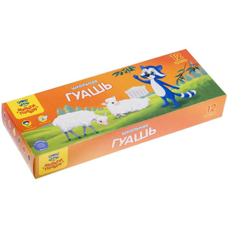 Гуашь 12цв. Мульти-Пульти "Енот в Греции", 12 цветов, 17,5мл (ГК_10271)