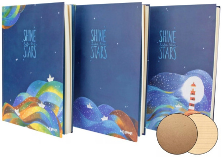 Блокнот LENWA B5, 112 листов в твердой обложке "Shine like the stars" LYB51123-7418D