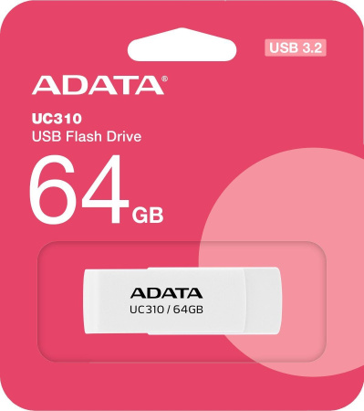 Флеш-накопитель USB3.2 64Gb A-data UC310 (UC310-64G-RWH) белый