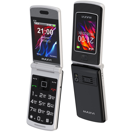 Сотовый Maxvi E28 Black 2sim/2.8+2.4"/320*240/microSD/0.3МП/Bt/раскладушка