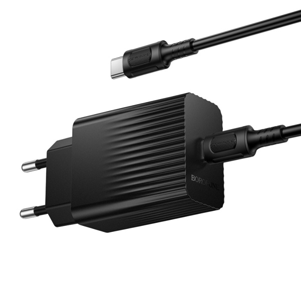 Зарядное_устройство - TypeC 20W/3A BOROFONE BAS73A + кабель Type-C-Type-C черный
