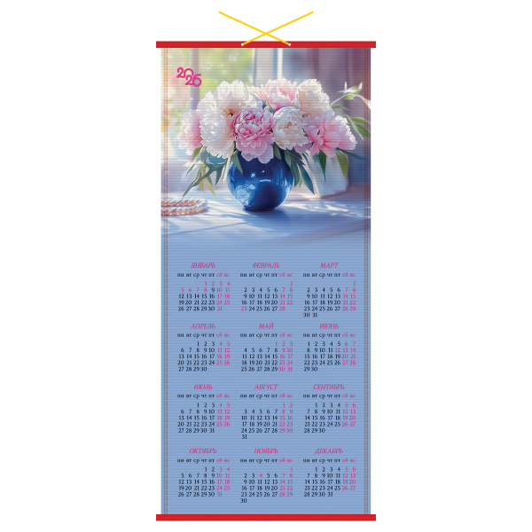 Календарь настен. циновка 2026г. BG "Цветы" 382144