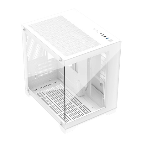 Корпус mATX Б_БП 1STPLAYER MEGAVIEW MV5-TP White (2*USB3.0, Audio, Window,белый,"стеклянный куб")[MV5-TP-WH]