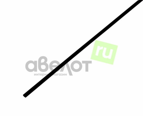 Трубка термоусадочная 2:1,   2.5/1.25мм, черная, подавление горения, отрезок 1м, Rexant