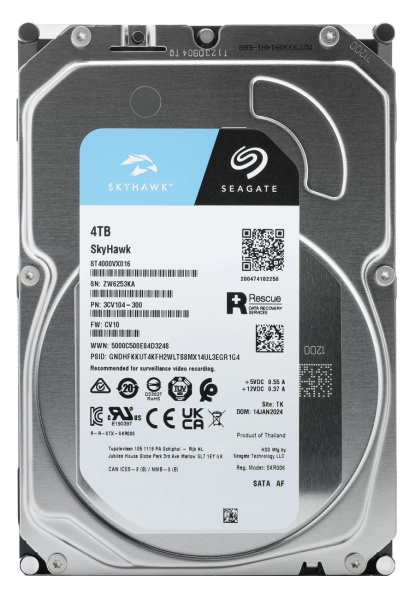 Жесткий диск HDD 4,0Tb Seagate ST4000VX016 Skyhawk 5400,256M