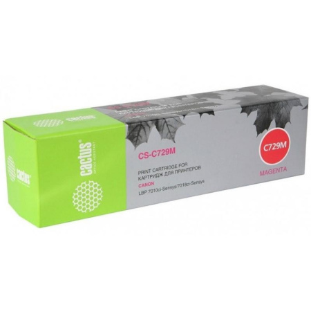 Картридж_лазерный Cactus CS-C729M (729 M) для Canon LBP-7010C, LBP-7018C пурпурный (1000 стр)