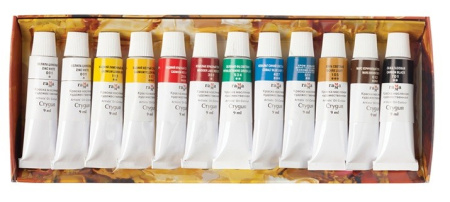 Краски масляные 10цв.+2 белых ГАММА "Студия"туба 09мл. (203007)