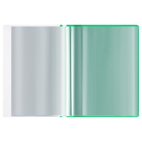 Скоросшиватель пластиковый А4 160мкм. СТАММ с 10 вкладышами, с перфорацией, зеленый (ММ-31754)