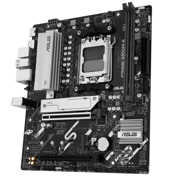 Мат.плата SocAM5 AMD B850 ASUS PRIME B850M-K (mATX,2DDR5,2M.2,2PCI-E16,DP,HDMI,PC9000)