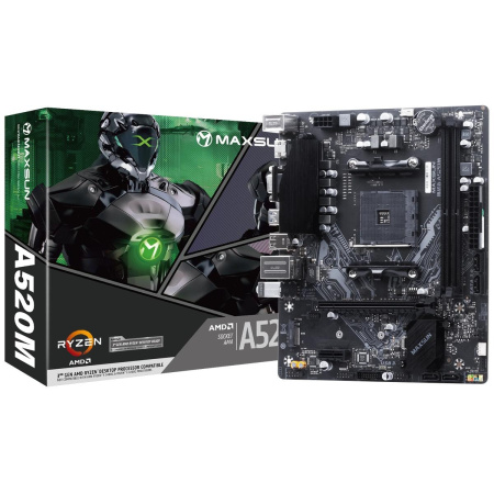 Материнская плата Maxsun MS-Challenger A520M A520, AM4, 2xDDR4, 1*PCIEx16, 1*PCIEx1, 1*M.2, 4*USB3.2Gen1, 6*USB2.0, 3*SATA3.0, 1G, VGA, HDMI, M-ATX, RTL