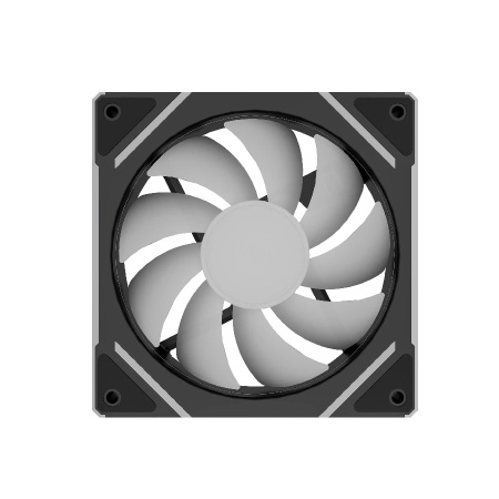 Кулер в корпус 120х120х25 Powercase (M61-12 ARGB) Black (600-1500prm/4pin PWM (M+F)+ 3pin ARGB (M+F)/51.07 CFM/32.3дБ/подшипник гидравлический/ARGB)