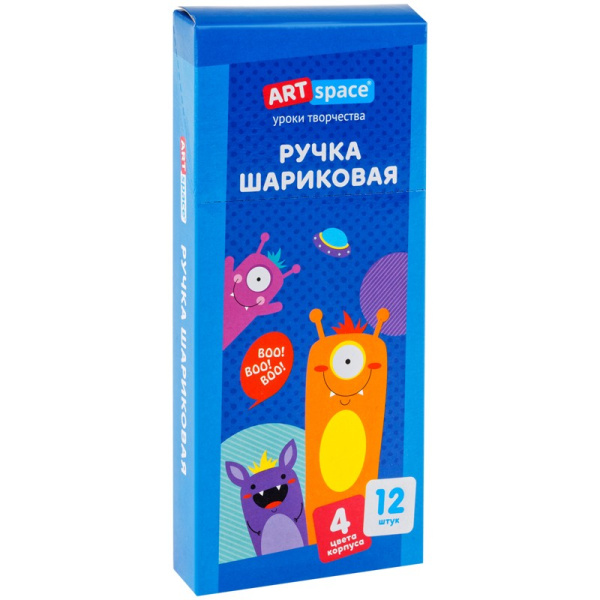 Ручка шариковая ArtSpace "Монстрики" 0,7мм., синяя (BPBU_52800)