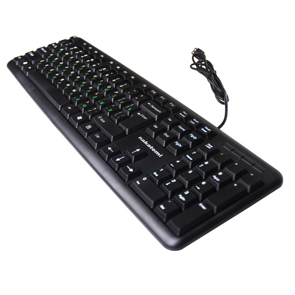 Клавиатура USB Nakatomi Navigator  KN-02U мембранная, 104 клавиш, Black
