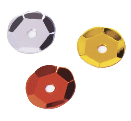 Пайетки докор. ОСТРОВ СОКРОВИЩ золото, серебро, медь, 6мм, 30г., 661272