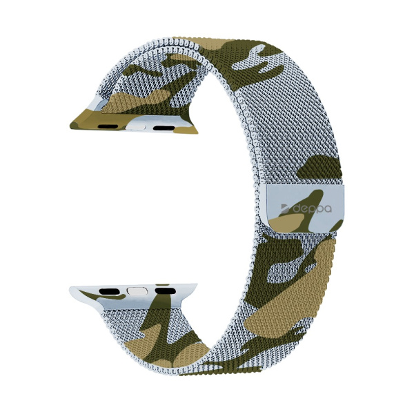Ремешок для Apple Watch 38/40 mm, Band Mesh,нержавеющая сталь, камуфляж, Deppa (47142)