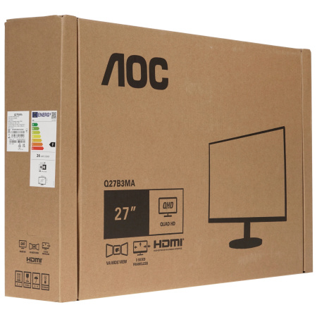 Монитор 27"/AOC/Q27B3MA/Черный/VA/2560*1440/75 Гц/HDMI/DP/FreeSync