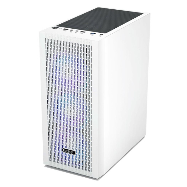 Корпус без блока питания/ Case PCCooler MA100 MESH WH, Midi-Tower, TG, Mesh, 3x120mm ARGB, 1xUSB-A 3.0 + 2xUSB-A 2.0, ATX, mATX, mITX White