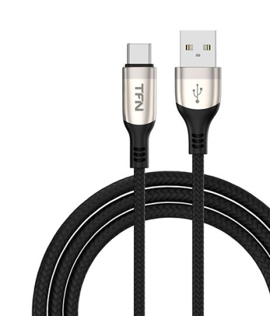 Кабель USB Type-C (m) - USB(m) TFN, 1.2м, нейлон, никель (TFN,TFN-C-BLZ-AC1 M-NI)