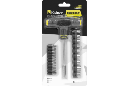 Отвертка с набором бит и головок Kolner KSDS 1/11/9
