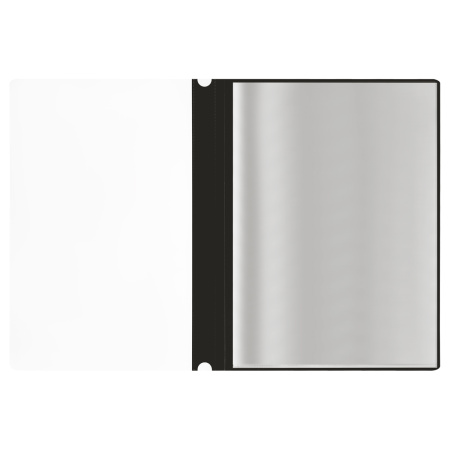 Скоросшиватель пластиковый А4 160мкм. СТАММ с 10 вкладышами, с перфорацией, черный (ММ-31757)