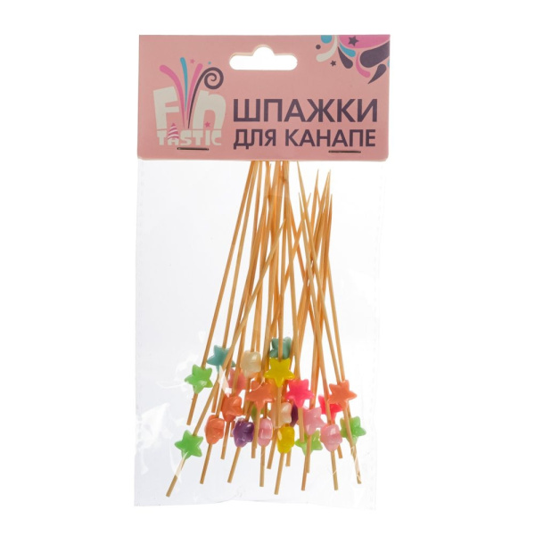 Шпажки д/канапе 24шт 12см Звездочки Сердечки (530-266)