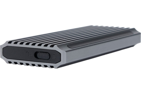 Внешний бокс для SSD M2 Gembird EEM2-SATA-3 USB 3.1 порт Type-С, RGB подсветка, металл, серебристый