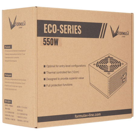 Блок питания 550Вт Formula (Aerocool) ECO-550W (120мм,1PCI-E,2SATA)