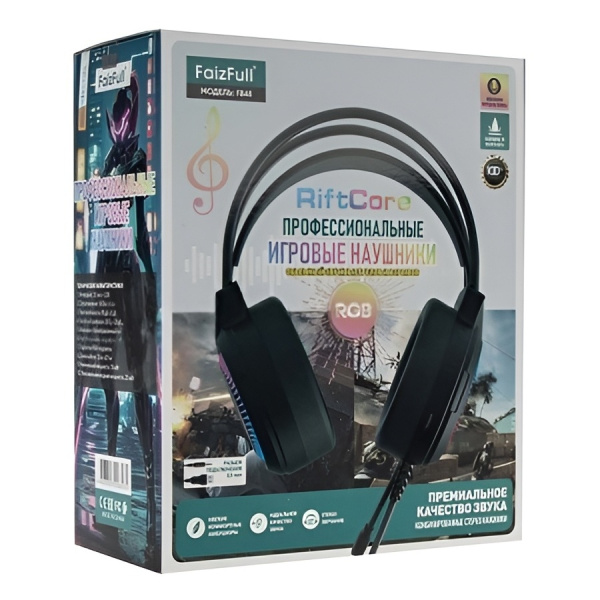 Гарнитура Bluetooth FaizFULL RiftCore FB48 полноразмерные игровые, черные