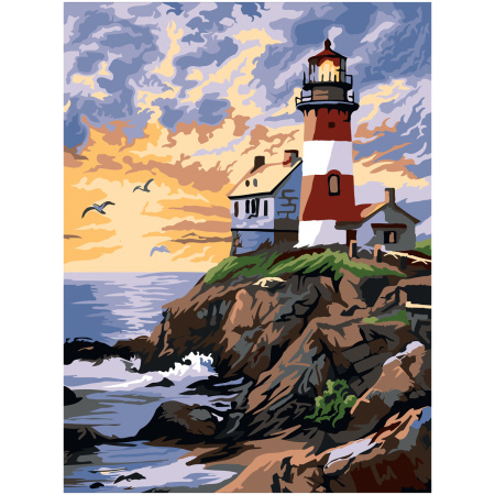 Картина по номерам ТРИ СОВЫ "Морской маяк" 30*40см с акриловыми красками (КК_53827)