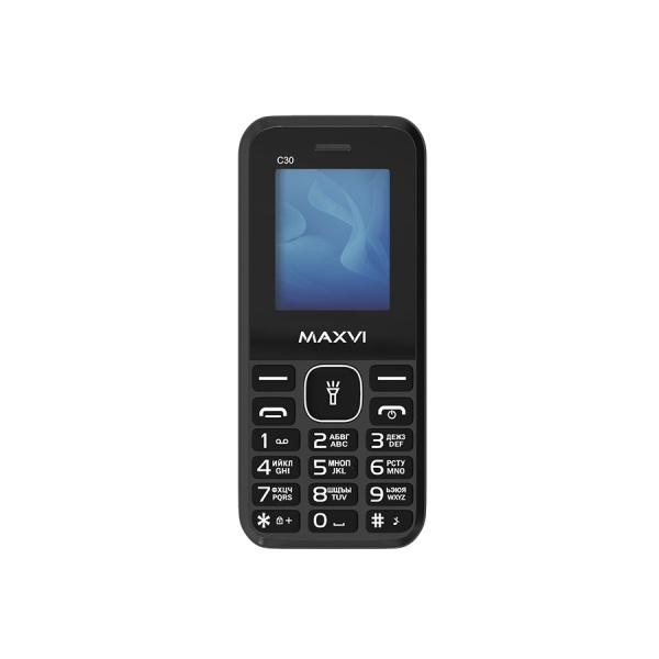 Сотовый Maxvi C30 Black 2sim/1.77"/160*128/microSD/0.3МП/Bt/600мАч/моноблок