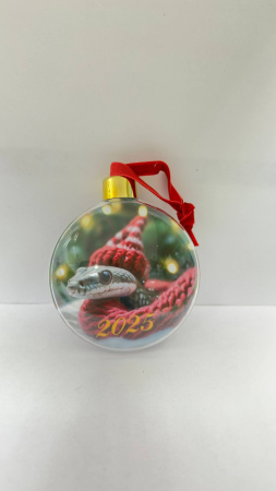 Елочный шар плоский, сувенирный "Лесосибирск"