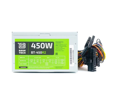Блок питания 450Вт BaseTech R2 (120мм,3SATA,кабель 220V в комплекте)[BT-450R2]