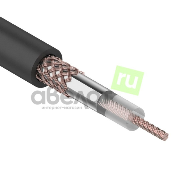 Кабель коаксиальный 50Ом, OD5.0мм, внеш., PVC Cu/Al/Cu 64%, бухта 100м, Rexant RG-58 01-2003