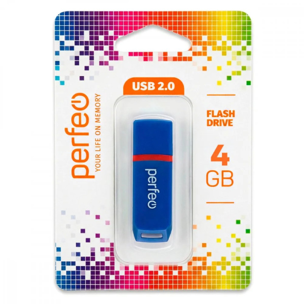 Флеш-накопитель USB2.0 4Gb Perfeo C11 (PF-C11U004) синий