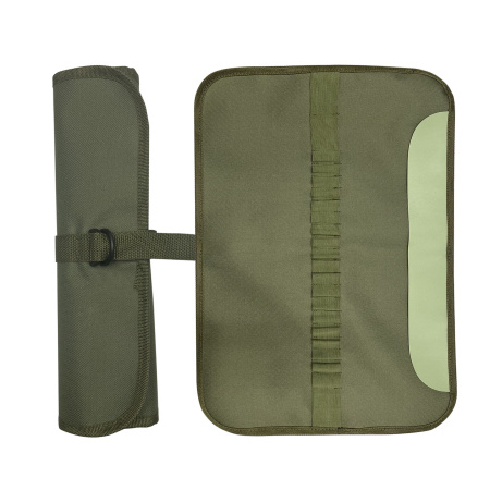 Пенал-скрутка Канц-Эксмо 480х340 в развороте на 22 предметов, оливковый (ПСМ0105)