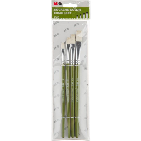 Набор кистей 4шт. M&G для гуаши, нейлон ABH97891