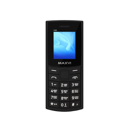 Сотовый Maxvi C40 Black 2sim/1.77"/160*128/microSD/0.3МП/Bt/600мАч/моноблок