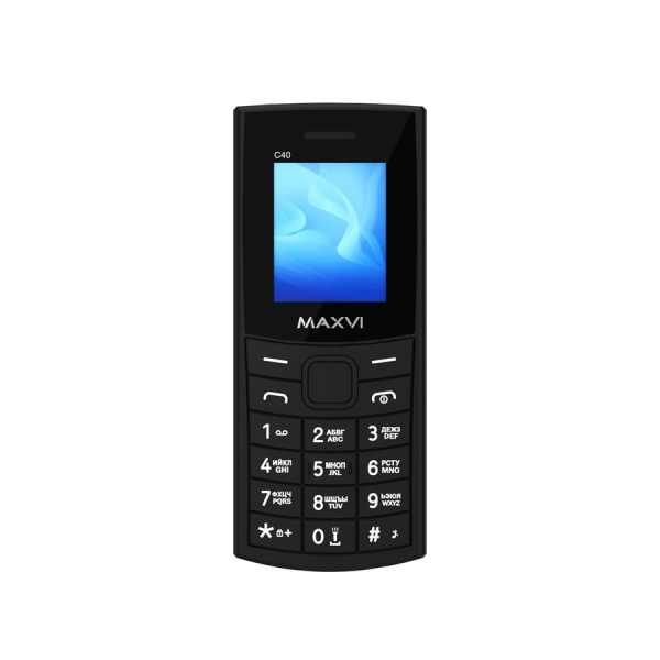 Сотовый Maxvi C40 Black 2sim/1.77"/160*128/microSD/0.3МП/Bt/600мАч/моноблок
