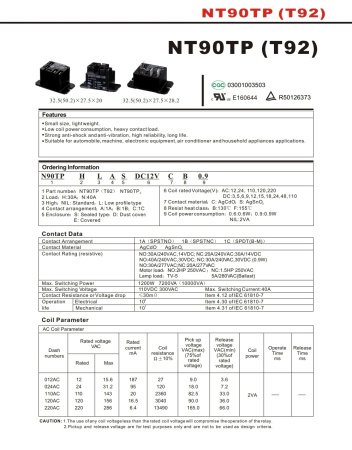 Реле электромагнитное AC 220в, 40а, SPDT, 32.5*27.5*28мм, Forward NT90TP-N-C-E-AC220V-S-B