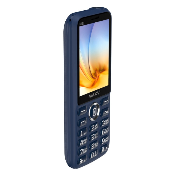Сотовый Maxvi K15c Blue 2sim/2.8"/320*240/microSD/0.5МП/Bt/2500мАч/моноблок