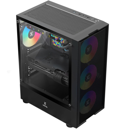 Корпус ATX Б_БП XASTRA A301 4FRGB  Black (USB3.0,Audio,TG,черный,Mesh,4х120мм FRGB,CPU Cooler до 160мм, VGA до 290мм)[A301-BK-FC120FRGB-4F-GL]