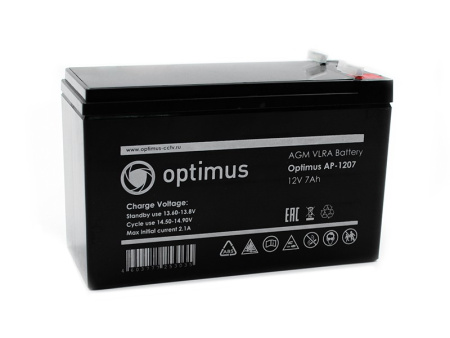 Аккумулятор Optimus AP-1207 (12V,7Ah)