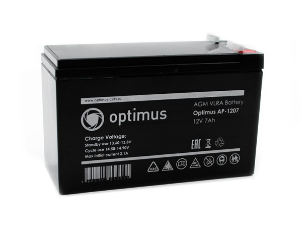 Аккумулятор Optimus AP-1207 (12V,7Ah)