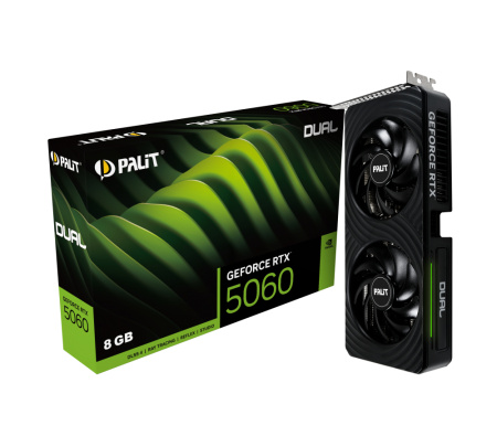 Видеокарта GeForce RTX5060 Palit 8Гб Dual GDDR7,128bit,HDMI,3DP (NE75060019P1-GB2063D) ret