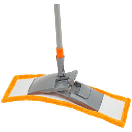 Швабра для пола с насадкой из микрофибры, телеск. ручка, металл 120см OfficeClean (303073)