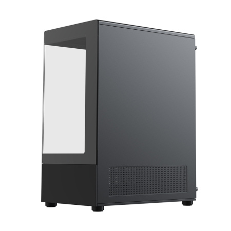 Корпус mATX Б_БП XASTRA Q300M 3FRGB Black (USB3.0,Audio,черный,3х120мм FRGB,"аквариум")