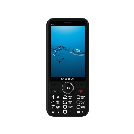Сотовый Maxvi B35 Black 2sim/3.5"/480*320/microSD/1.3МП/Bt/2500мАч/моноблок