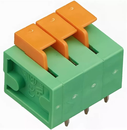 Клеммник нажимной  5.08мм, 3конт, 10а, 300в, угловой, DG142R-5.08-03P-14-00A(H)