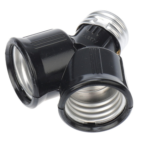 Разветвитель цокольный  Е27-2хЕ27 REXANT 11-8860 /черный