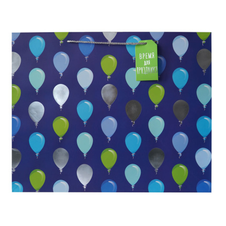 Пакет подарочный "Шарики. Синий стиль" 50*40*25 см (2240-WK)